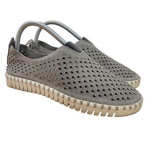 Ilse Jacobsen Tulip 139 Gray Perforated Slip-on Sneaker Women's EU 8.5 - 9 / 39